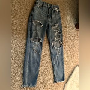 American Eagle ripped curvy mom jeans